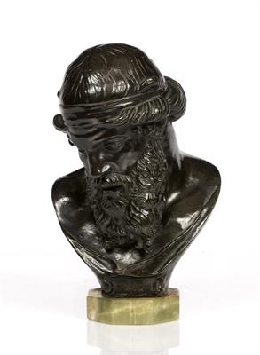 Lot 80 - A BRONZE BUST AFTER THE ANTIQUE