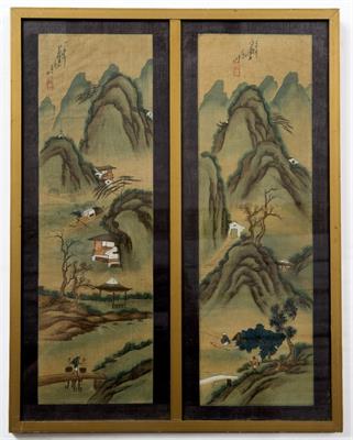 Lot 84 - A PAIR OF CHINESE WATERCOLOURS