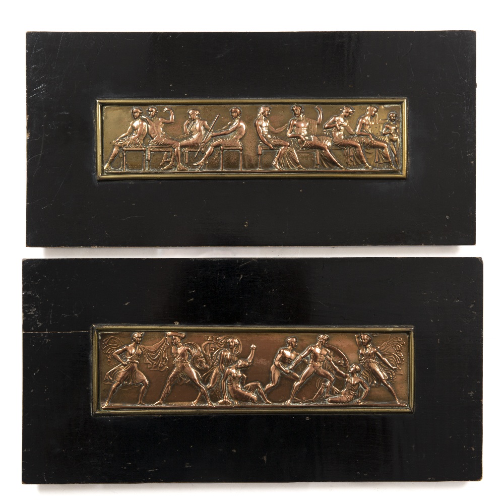Lot 106 - A PAIR OF ENGLISH COPPER RELIEF PANELS AFTER JOHN HENNING (1771-1851)