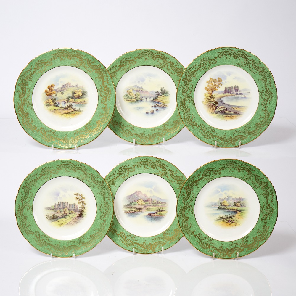 Lot 150 - A SET OF SIX COALPORT PLATES