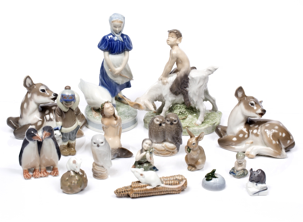 Lot 164 - A COLLECTION OF FIFTEEN ROYAL COPENHAGEN FIGURES