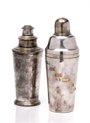 Lot 174 - A 1930'S SILVER PLATED COCKTAIL SHAKER