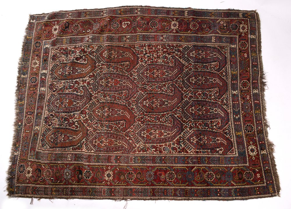 Lot 186 - AN ANTIQUE KHAMESH RUG