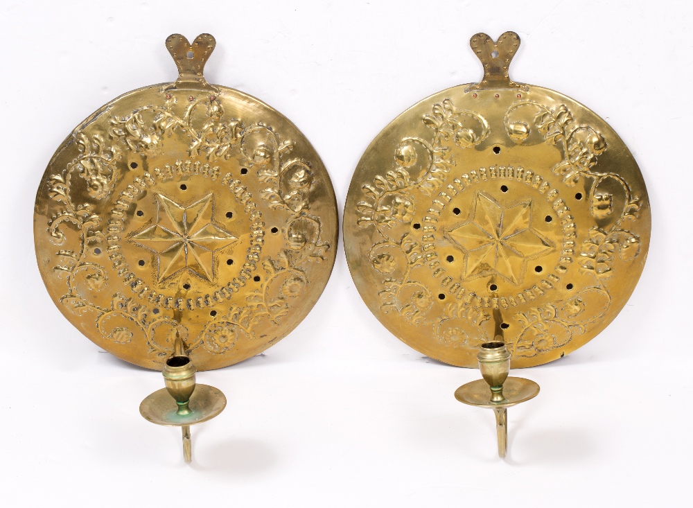 Lot 234 - A PAIR OF 17TH CENTURY WARMING PAN LIDS