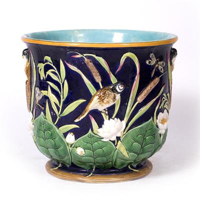 Lot 261 - A GEORGE JONES MAJOLICA JARDINIERE