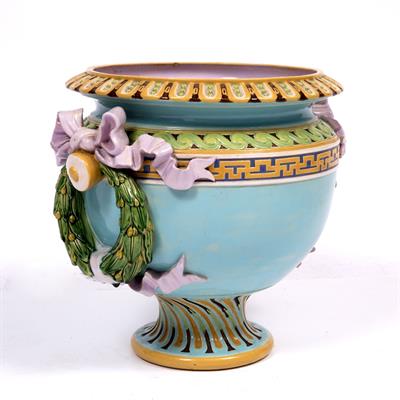 Lot 262 - A MINTON STYLE MAJOLICA JARDINIERE