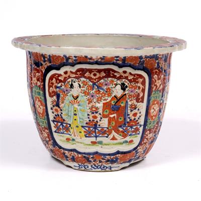 Lot 263 - A JAPANESE IMARI CERAMIC JARDINIERE