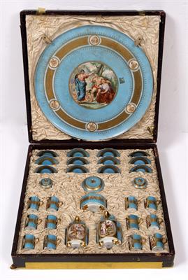 Lot 267 - A VIENNA PORCELAIN CABARET COFFEE SERVICE