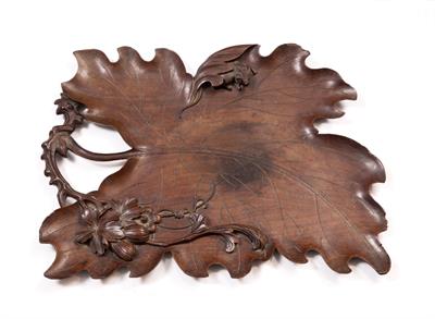 Lot 295 - A 19TH CENTURY CHINESE CARVED HARDWOOD TRAY