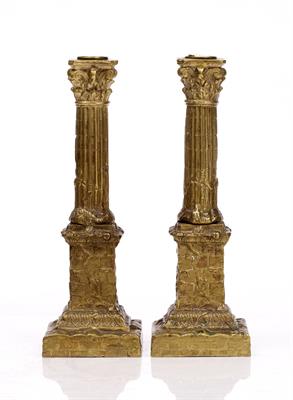 Lot 315 - A PAIR OF 19TH CENTURY ORMOLU CANDLESTICKS