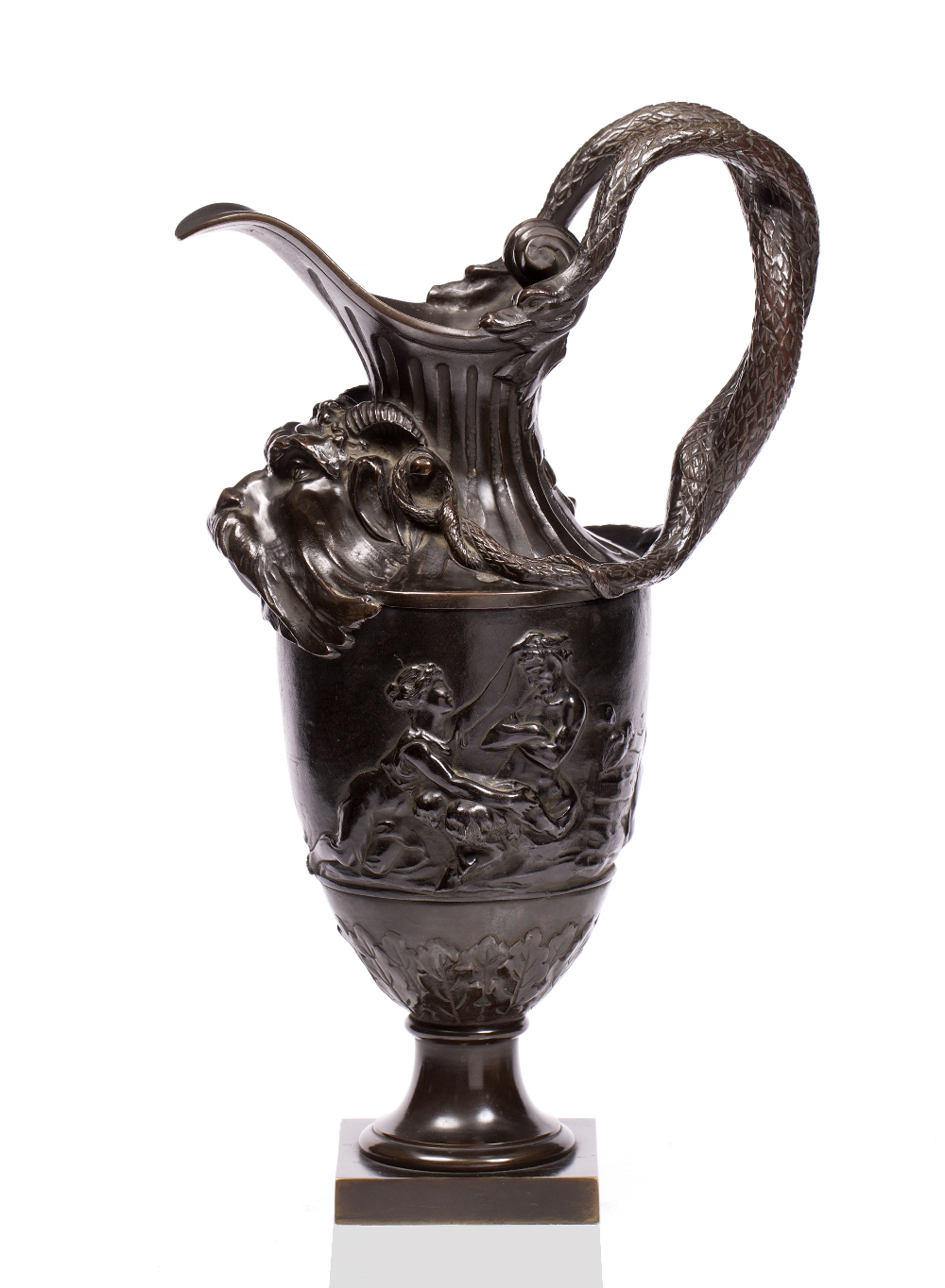 Lot 320 - A LARGE GRAND TOUR BRONZE EWER AFTER COLODION