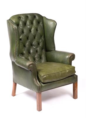 Lot 339 - A GEORGIAN STYLE WING ARMCHAIR