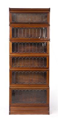 Lot 346 - A GLOBE-WERNICKE MAHOGANY VENEERED FIVE SECTIONAL BOOKCASE