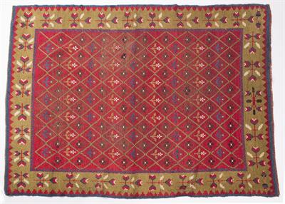 Lot 360 - A FINNISH RED GROUND RUG