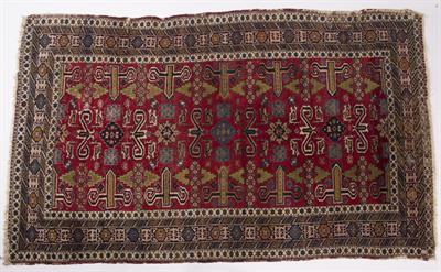 Lot 366 - AN OLD ARDEBIL RED GROUND RUG