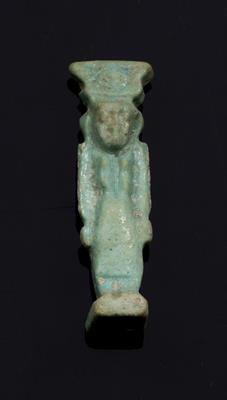 Lot 403 - AN ANCIENT EGYPTIAN FAIENCE FUNERARY AMULET