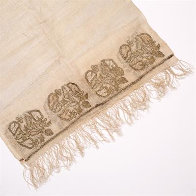 Lot 418 - A 19TH CENTURY TURKISH LINEN TOWEL