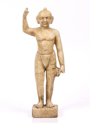 Lot 473 - AN EARLY INDIAN HARDSTONE FIGURE