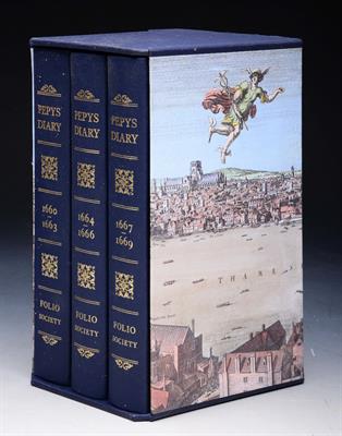 Lot 490 - PEPYS'S DIARY. 3 volume set in slipcase. Folio Society.