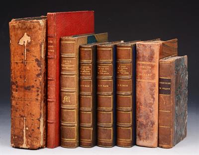 Lot 556 - A collection of Leather Bindings including 3 vols FW Bain