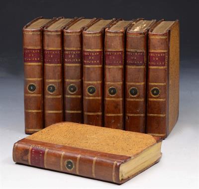 Lot 562 - OEUVRES de J.B. POQUELIN de MOLIERE. Paris 1799. 8 volume set. half calf. 8