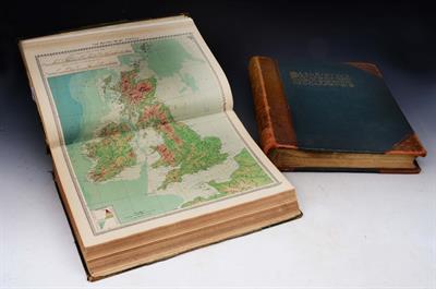 Lot 592 - The HARMSWORTH Universal Atlas and Gazetteer of the World. c1909. half calf. cloth boards. worn to e