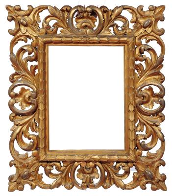 Lot 451 - A 19TH CENTURY FLORENTINE GILTWOOD PICTURE FRAME