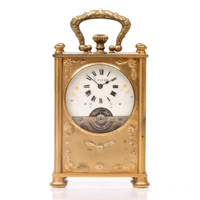 Lot 7 - A LATE 19TH CENTURY FRENCH CARRIAGE TIMEPIECE