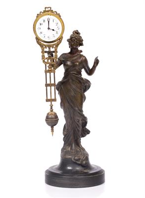 Lot 17 - AN ART NOUVEAU MYSTERY TIMEPIECE