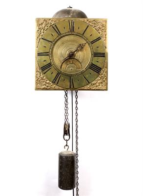 Lot 26 - AN 18TH CENTURY HOOP AND SPIKE WALL CLOCK