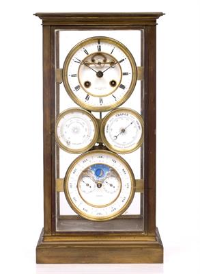 Lot 29 - A 19TH CENTURY FRENCH MULTI DIAL FOUR GLASS MANTEL CLOCK