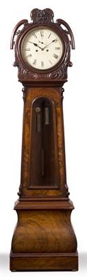 Lot 39 - A VICTORIAN SCOTTISH FIGURED WALNUT EIGHT DAY LONGCASE CLOCK