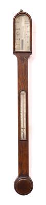 Lot 42 - A VICTORIAN ROSEWOOD STICK BAROMETER