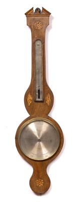 Lot 44 - A GEORGE III MAHOGANY WHEEL BAROMETER