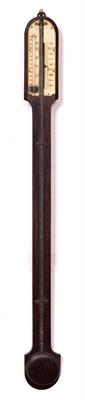 Lot 46 - A VICTORIAN ROSEWOOD STICK BAROMETER