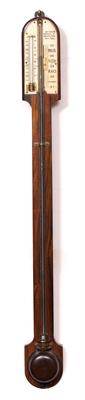 Lot 47 - A VICTORIAN ROSEWOOD STICK BAROMETER