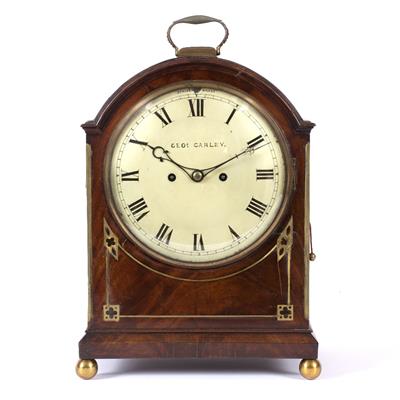 Lot 48 - A REGENCY MAHOGANY BRACKET OR TABLE CLOCK