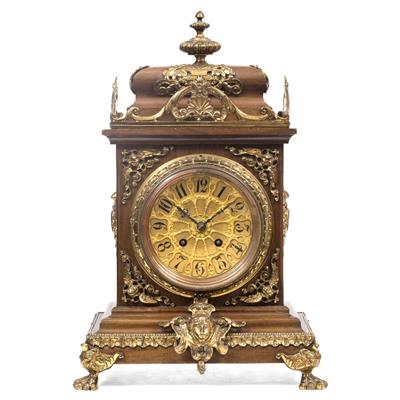 Lot 55 - A LATE 19TH CENTURY FRENCH MAHOGANY MANTEL CLOCK