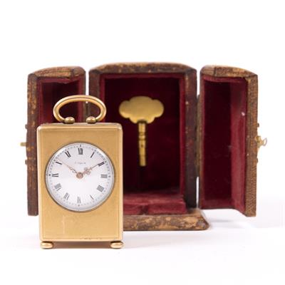 Lot 59 - A LATE 19TH CENTURY MINIATURE CARRIAGE TIMEPIECE