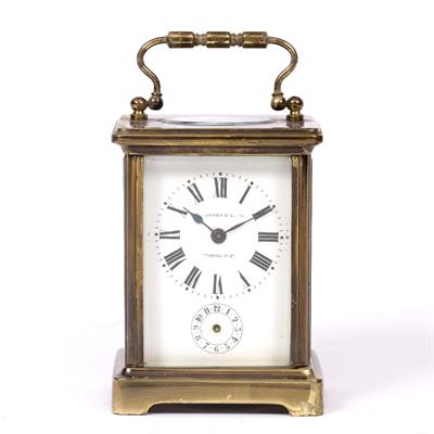 Lot 62 - AN EARLY 20TH CENTURY FRENCH CARRIAGE TIMEPIECE