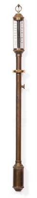 Lot 66 - A 20TH CENTURY BRASS MARINE BAROMETER