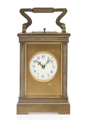 Lot 68 - A LATE 19TH CENTURY FRENCH BRASS CASED CARRIAGE CLOCK