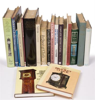 Lot 103 - A collection of twenty Horological books. Including clocks and watches etc. All hardback. 20