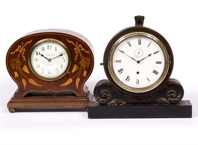 Lot 119 - A BRONZE CASED MANTEL CLOCK