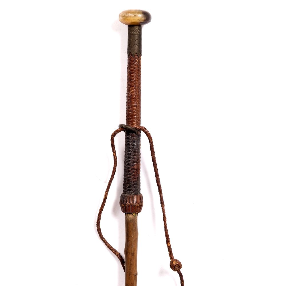 Lot 120 - A SPANISH MAKHILA BASQUE WALKING CANE