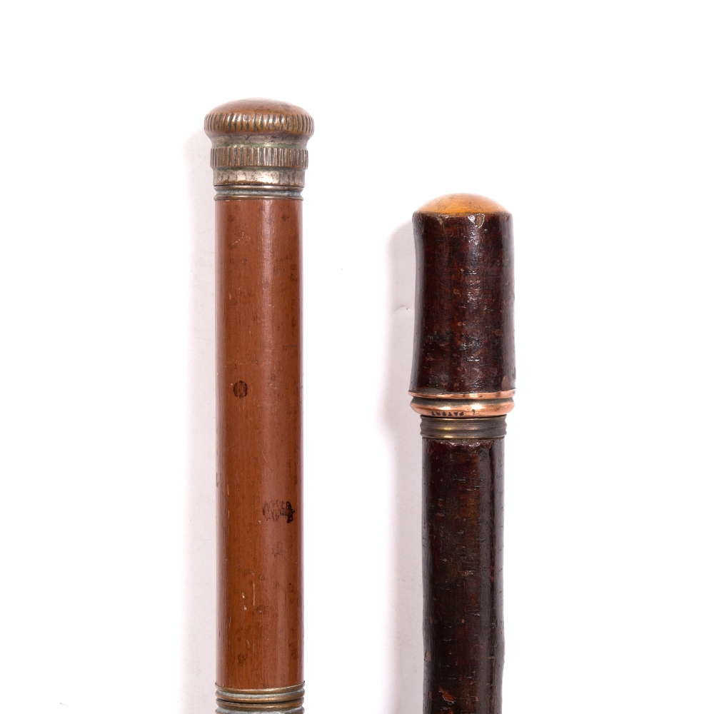 Lot 124 - AN ANTIQUE MALACCA SECRET DRINKERS CANE