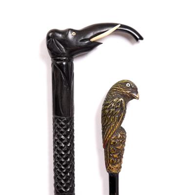 Lot 129 - AN INDIAN EBONY CANE