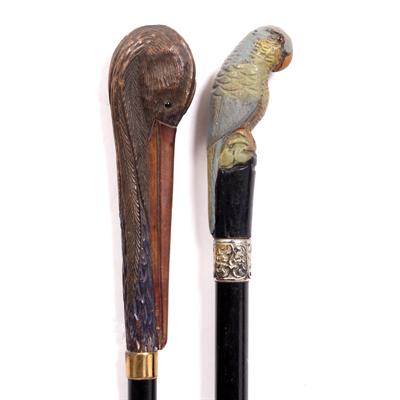 Lot 134 - A VICTORIAN EBONISED CANE