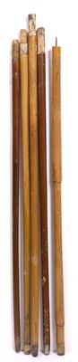 Lot 142 - A GROUP OF FIVE OLD MALACCA CANE SHAFTS