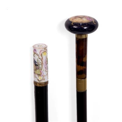 Lot 144 - A 19TH CENTURY EBONISED CANE